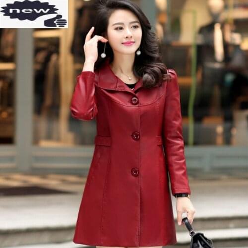 Motorcycle Biker Coat Slim Fit Korea Fashion Faux Leather Jacket For Women Plus Size New Chaquetas Mujer Casaco Feminino Black