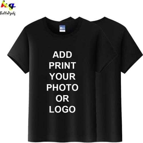 Design your own printed brand logo pictures Customize mens and womens T-shirts and large-size casual T-shirts Custom clothing