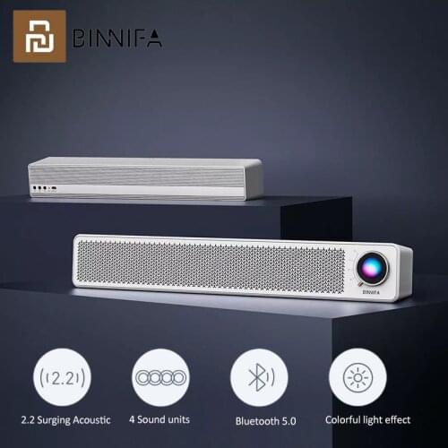 Youpin BINNIFA Desktop Bar Computer Bluetooth Speaker Dual Speakers Game Broadcast Microphone Headset External With Light Effect