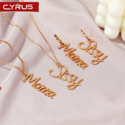 2020 New Letter Sissy Necklace 2 Pcs Set Gold Color Clavicle Pendant European and American Christmas Wedding Party Gift