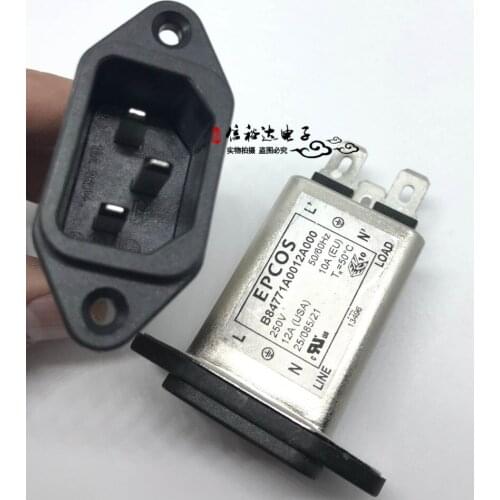 Original new 100% B84771A0012A000 AC power tail socket with filter 12A 250V