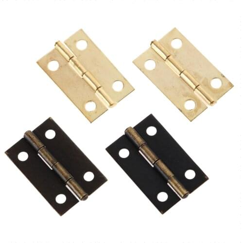 10Pcs 24*16mm Mini Hinges+40pcs Screws Cabinet Drawer Door Butt Hinge Antique Bronze/Gold Decorative Hinges for Jewelry Box