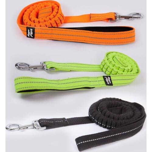 Dog Leash Training Walk For Big Dogs Traction Rope Nylon Elasticity Safety Buffer Leash Pet Accessories 120 CM correa perro 8809