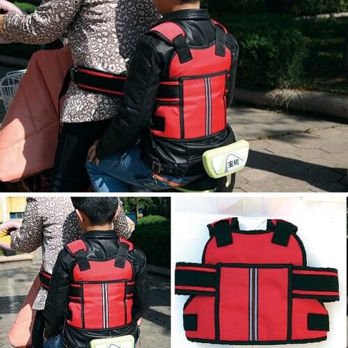Children Safety Motorcycle Seat Belt Back Hold Protector Reflect Vest Belt Adjustable Kids Safe Strap Carrier Harness 4 Colour