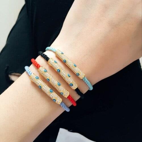 Turkish Eye Bracelet CZ crystal charm Lucky turkish Eye Nazar Kabbalah Jewish Fashion Jewelry for Women
