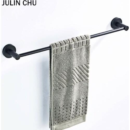 Black Bathroom Towel Bar Antique Brass Wall Mounted Lavatory Kitchen Bath Single Towels Shelf Holder Hang Bathtowel Rack 50 CM