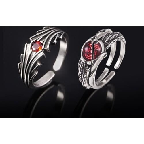 Anime Fate Stay Night Rings Vintage Matou Sakura Vintage Red Crystal Adjustable Ring Men Women Props Cosplay jewelry Gift