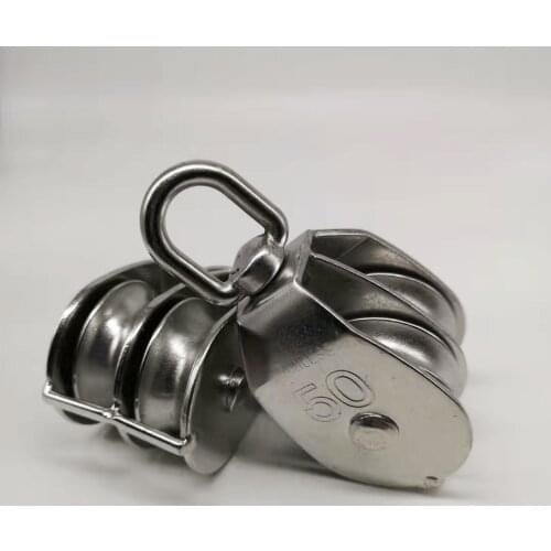 M50 304# Stainless Steel 360 Degree Rotation Double pulley Swivel
