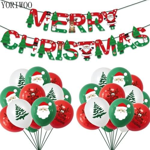 YORIWOO Santa Claus Latex Balloon Confetti Air Ballon New Year Merry Christmas Baloons Birthday Party Decorations Kids Xmas Tree