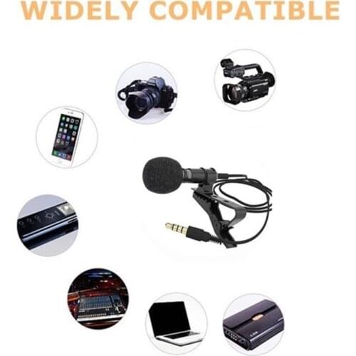 1Pcs/set Microphone Clip-on Collar Tie Mobile Phone Lavalier Mic for Ios Android Cell Phone Laptop Tablet Recording