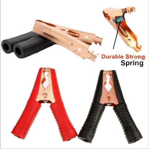 10 pieces/batch 100A of 90mm battery clip alligator clip pure copper conductive wiring clip plastic PVC electrical clip