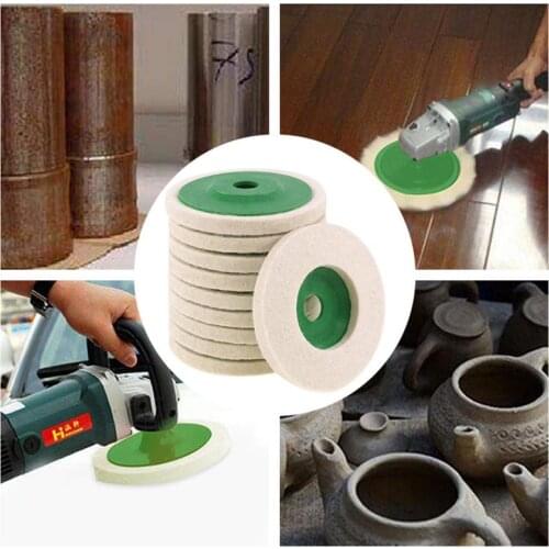 10PCS Wool Polishing Wheel Buffing Pads Angle Grinder Wheel Felt Polishing Disc Polisher for Metal Marble Glass Ceramics 16mm
