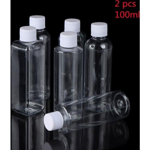 2pcs 100ml Plastic Transparent Refillable Bottles Cap Portable Small Transparent Plastic Empty Spray Bottle Refillable Vail