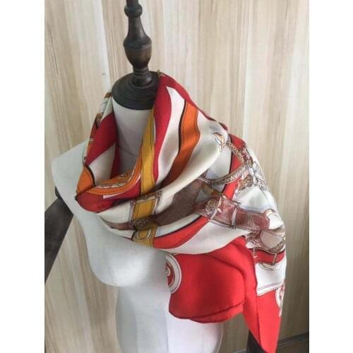 2020 new arrival autumn spring classic chain 140*140 cm colorful scarf 65% cashmere 35% silk scarf wrap for women lady girl