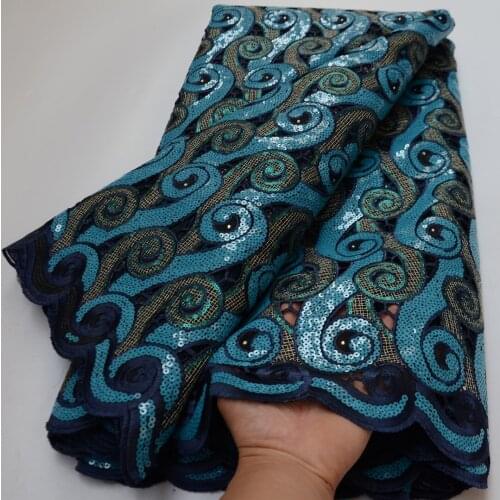 5yards/pc) High quality African hand cut organza lace fabric with allover sequins embroidery 2021 newest for party dress OP168