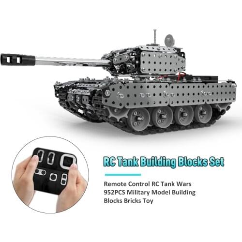 952pcs RC Tank Brick Toys Car Building Blocks Stainless Steel Remote Control Tank Military Educational Cars For Children