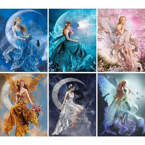 5D DIY Diamond Painting Landscape Moon Princess Girl Full Square Round Embroidery Mosaic Set Cross Stitch Home Decor Art Gift
