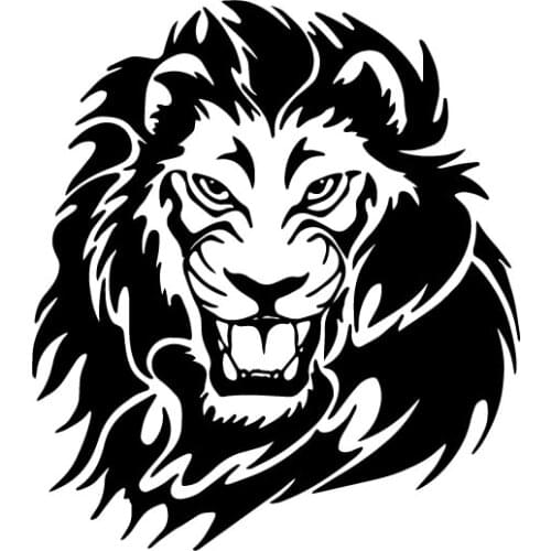 Lion car sticker decal, suitable for car head lion hood window decoration detachable animal Decal mural large 57cmx64cm PVC