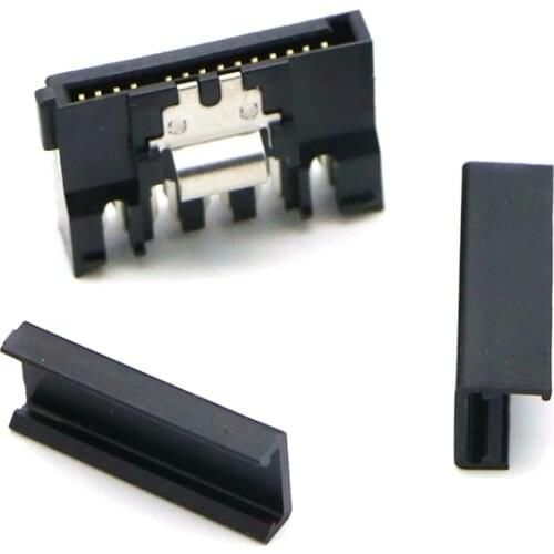 Black SATA 15Pin Female Power Connector With Metal Lock and End Cap