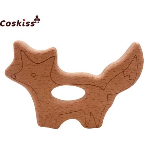 Beech Wooden Godfather Natural Handmade Baby Wooden Teether DIY Wood Personalized Pendent Eco-Friendly Safe Baby Teether Toys