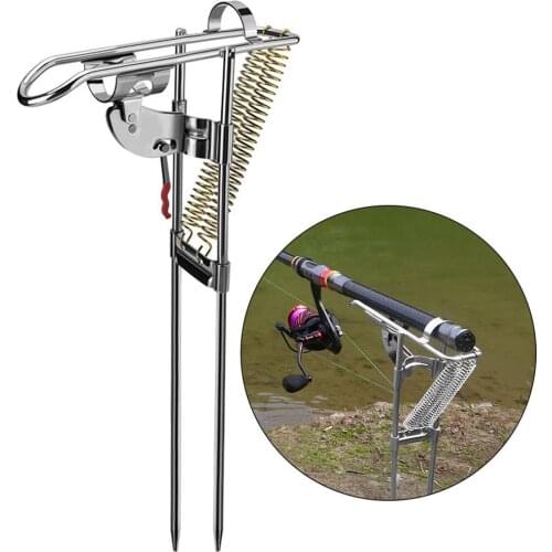 Outdoor Stainless Steel Bracket Fishing Rod Rest Holder Support Ground Stand Sea Fishing Tackle Tool Automatic Bracket Tool