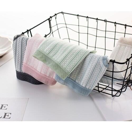 Cotton Womens Underwear Panties Mid Waist Briefs Striped Lovely Intimates Hollow Out Seamless Underpants New Lingerie Panties