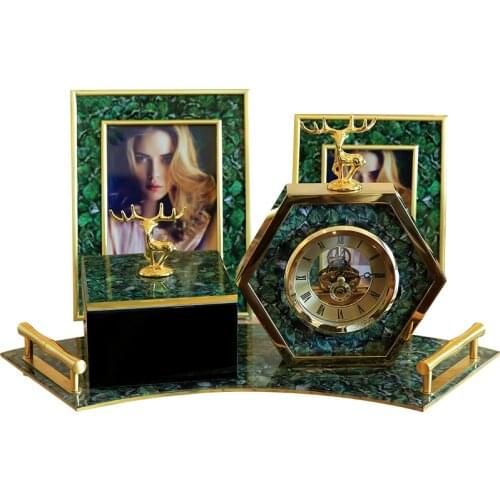 Pretty Green Peacock Feather Desktop Picture Photo Frame Exquisite classical photo frame home Furnishing