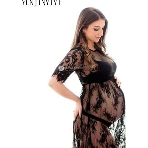 Eyelash lace pregnant woman dress mother photo fashion photo studio European and American swimsuit blouse maternity dress