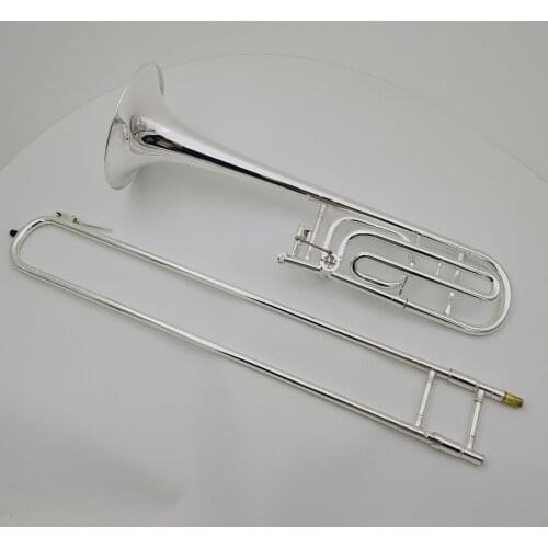 Hot Selling Tenor Trombone Bb/F Sliver Plated musical instrument with Mouthpiece Case Free Shipping