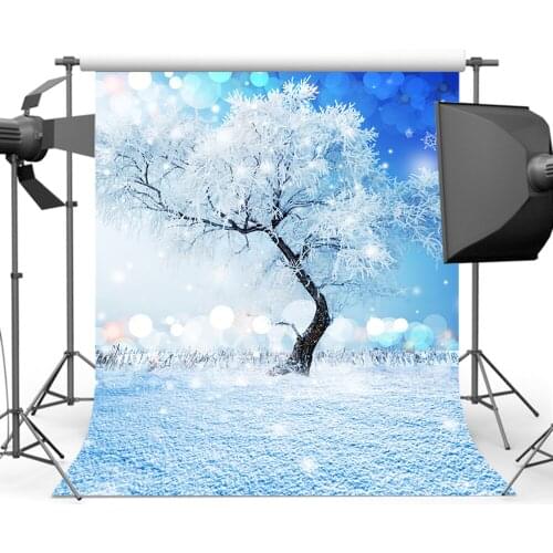 Mehofoto Winter View Backdrop for Bokeh Photography White Snow Photo Background Booth Studio L-864