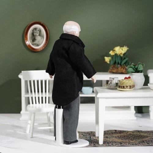 1:12 Dollhouse Simulation Miniature Old Servant Ceramic Dollhouse Ornament Ceramic Man Mini DIY Doll Dollhouse Model Access Y8V6