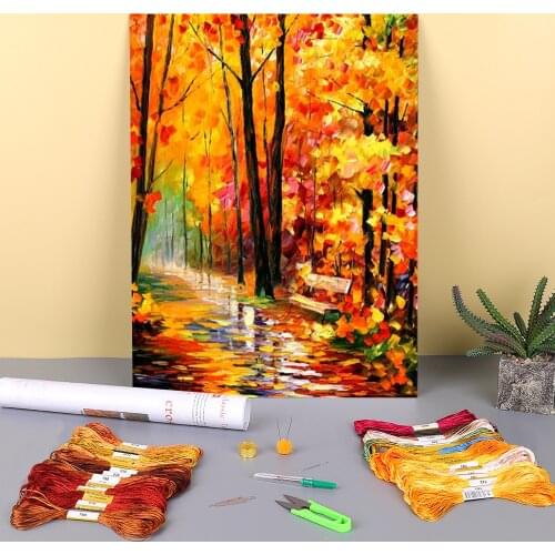 Gold Imression Printed 11CT Cross Stitch Embroidery Full Kit DMC Threads Craft Handmade Sewing Knitting Sales Stamped