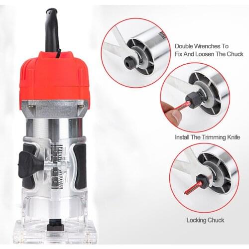 Trimming Machine Woodworking Tool Inversion Electric Wood Milling Wooden Crafts Engraving Drilling Machine Electric Moving Tool