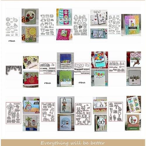 Clear Silicone Stamps Tree Mix Animals Branch Human Mouse Balloon Cartoon Cup Star Food Embossing Album Photo Cards Craft 2020