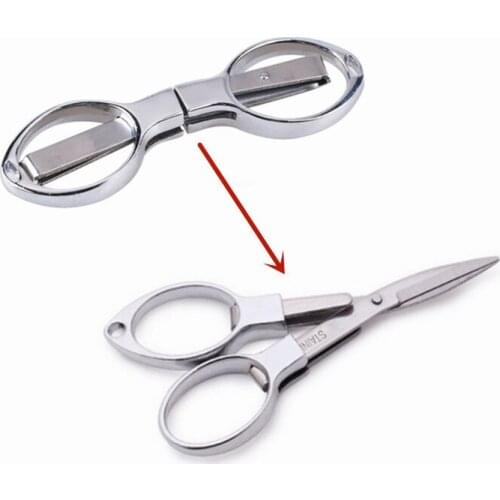 Fishing scissors Tools 8 Shape Mini Folding Stainless Steel Scissors Keychain Fishing Travel Plier Scissor Cutter Camping