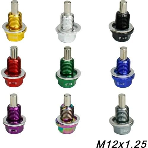 M12*1.25MM Magnetic Oil Drain Plug/Oil Sump drain plug Red Blue Black Gold Purple Silvery Green Gray