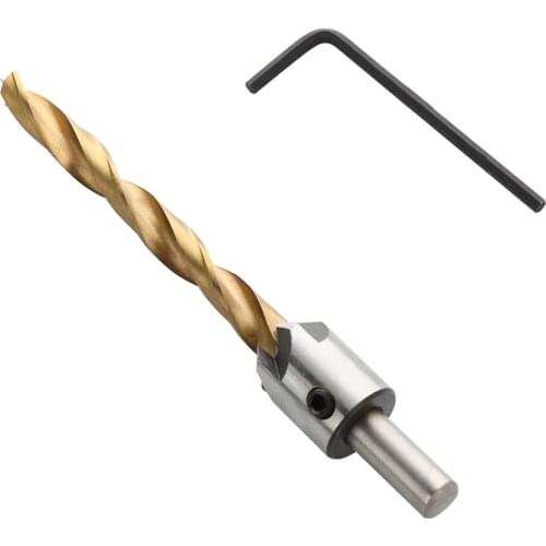 8/10mm Chamfer Drill Bit Steel Countersink Drill Bit Carpentry Woodworking Boring Tool Round Shank With Hex Key new