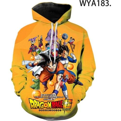 New Anime DBZ Sweatshirts Dragon Pullover Long Sleeve 3D Printed Men Women Children Hoodies Streetwear Boy Girl Kids Cool Tops