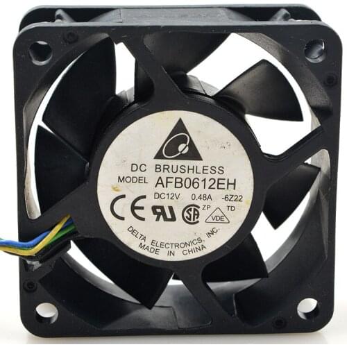 New original AFB0612EH 12V 0.48A 6025 6 cm 6CM PWM temperature control cooling fan