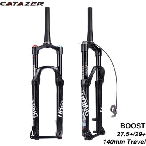 Catazer Air Suspension Fork BOOST 15*110mm Travel 140mm Suspension Lock Adjustable for MTB Bicycle Mountain Bike Fork