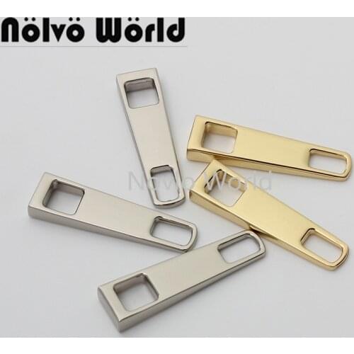 10-50 pieces 4 colors 34*7mm zipper sliders for clothing suitcase zipper tape bag zipper pull purse hardware