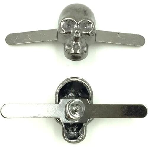 100Sets Gunmetal Punk Skull Skeleton Spike Studs Spots Garment Rivets Clothes Belt Shoes Making 32x14mm