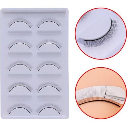 5Pair/Box 8mm Eyelashes 3D Artificial Fiber Long Lasting Lashes Women Volume Eyelashes Extension False Eyelashes