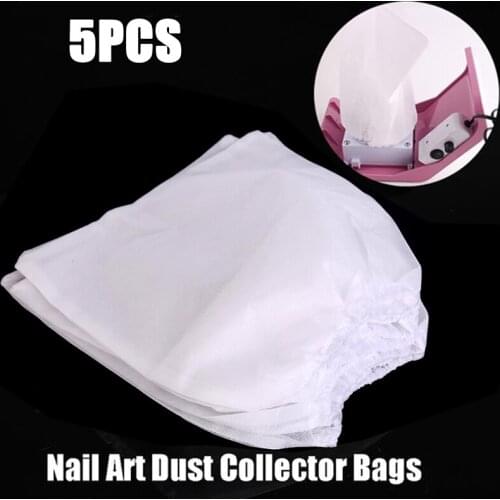 5pcs White Non-woven Replacement Bags For Nail Art Dust Suction Collector