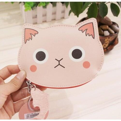 50 pieces Popular Cat Plush Coin Purse with keychain Gift 10 CM Coin BAG Purse Pocket Coin Wallet BAG Women Handbag