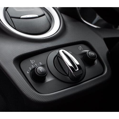 ABS Chrome Car Head Lights Switch Knob Cover Headlight Lamp Switch Trim Sticker for Ford New Fiesta MK7 Ecosport Cars