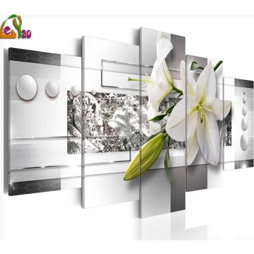 GREY MELANCHOLY lily flower Diamond Painting full square/round rhinestones 5 piece Diamond Embroidery diy 5d cross Stitch