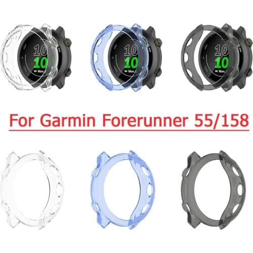 TPU Watch Full Screen Case Cover For Garmin Forerunner 55 158 Smart Watch Protector Shell Bracelet Protective Watch