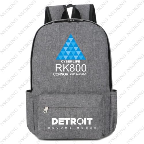 Detroit become human Backpack rk800 backpacks Shoulder travel School Bags for teenagers Casual student preppy style Laptop bag
