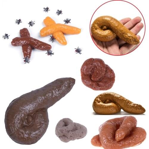 Prank Fake Poop Crap Poo Gross Joke Dirty Trick Novelty Funny Flies on Turd Prop Disgusting Realistic Shits Fake Shit Toys